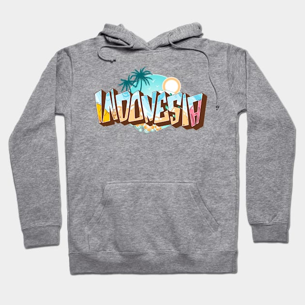 Indonesia 3d text Hoodie by SerenityByAlex